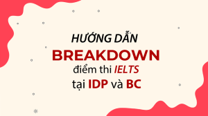 Xin Breakdown điểm IELTS tại IDP & BC – Cập nhật mới nhất 2025
