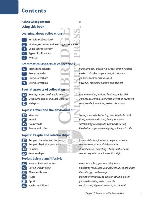 Review nội dung bộ sách collocations in use