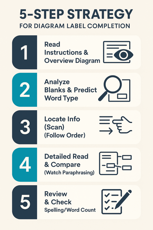 5 bước chi tiết để làm dạng bài Diagram Label Completion