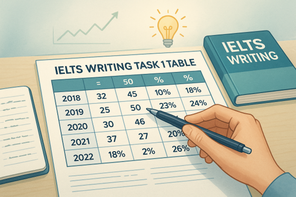 Dạng bài Table trong IELTS Writing Task 1