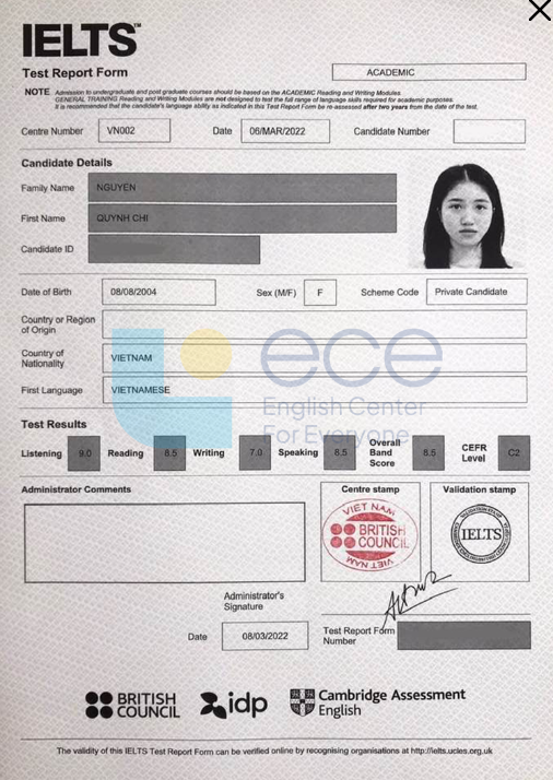 IELTS 8.0 tương đương trình độ nào?